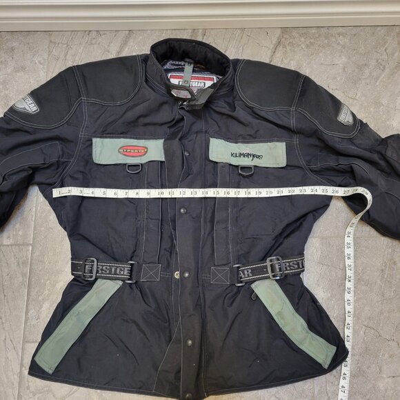 FirstGear Kilimanjaro Hypertex Mens Size XL Black Motorcycle Biker Padded Jacket - Picture 10 of 13
